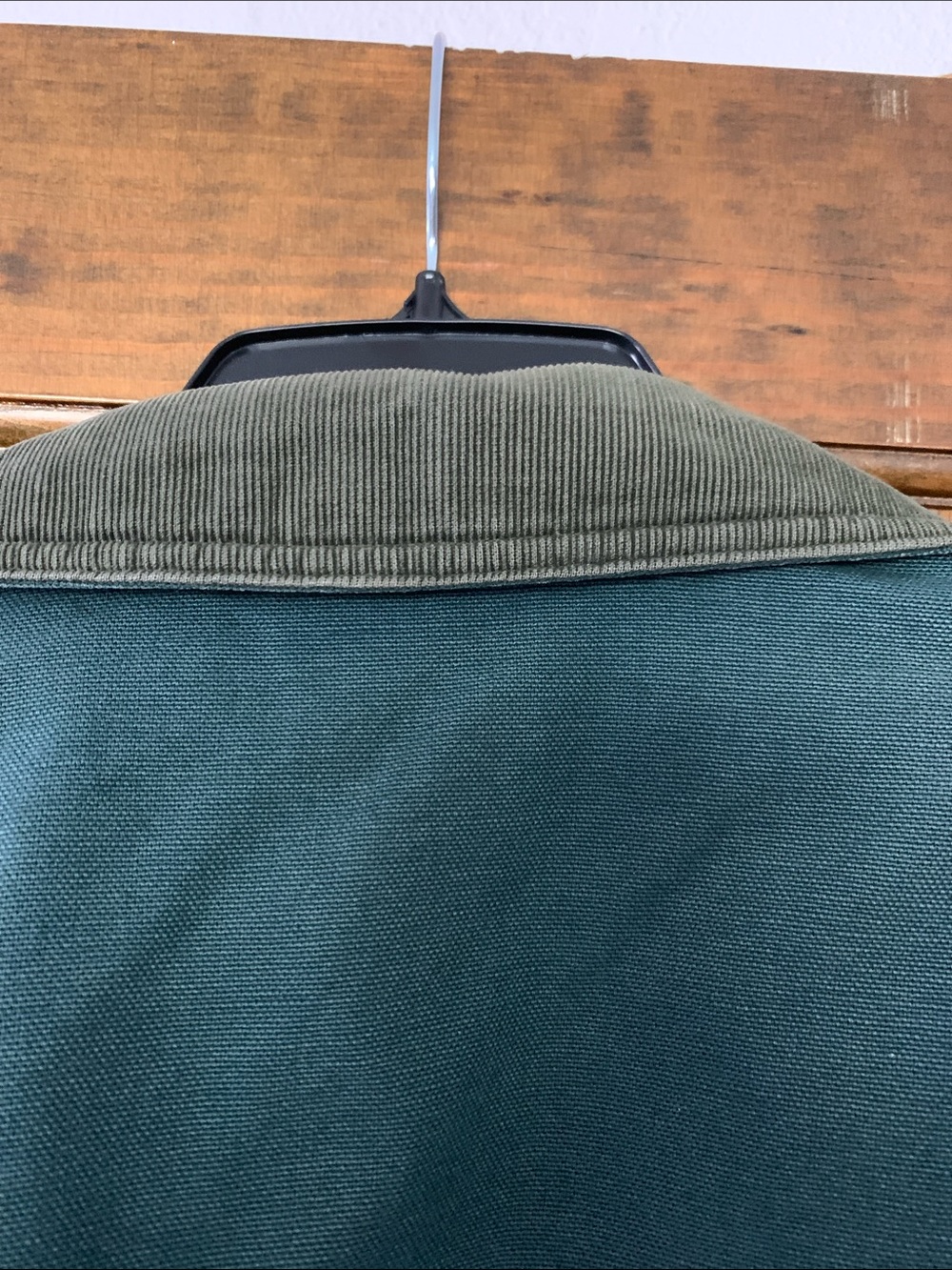 L.L. Bean Teal Green Canvas Field Jacket with Corduroy Collar - Picture 7 of 7